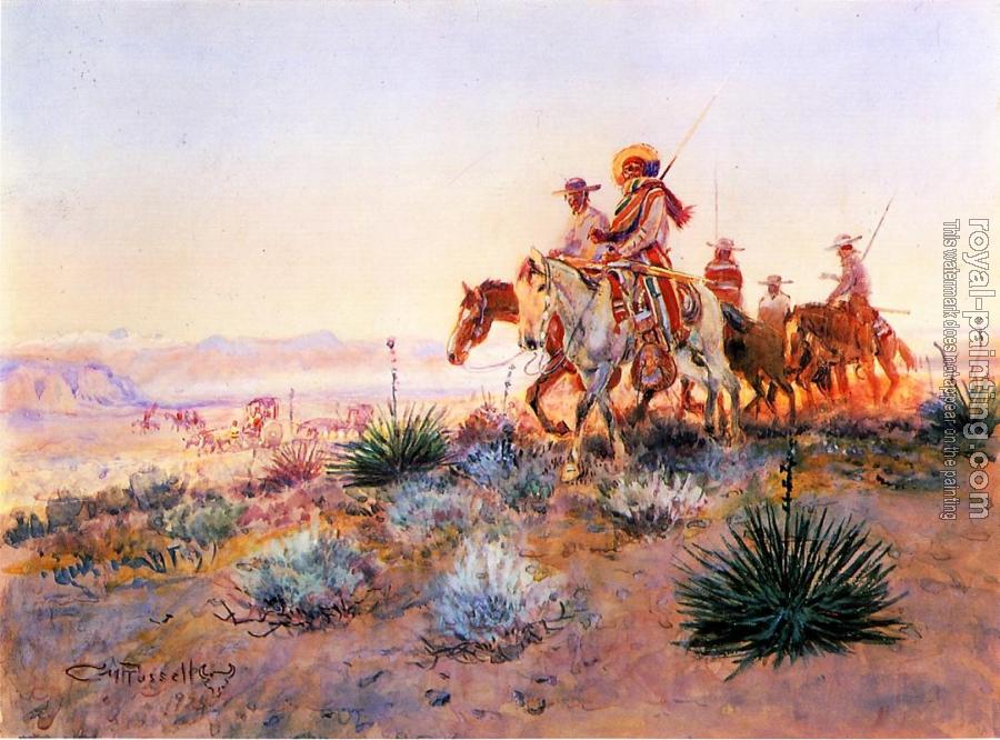 Charles Marion Russell : Mexican Buffalo Hunters